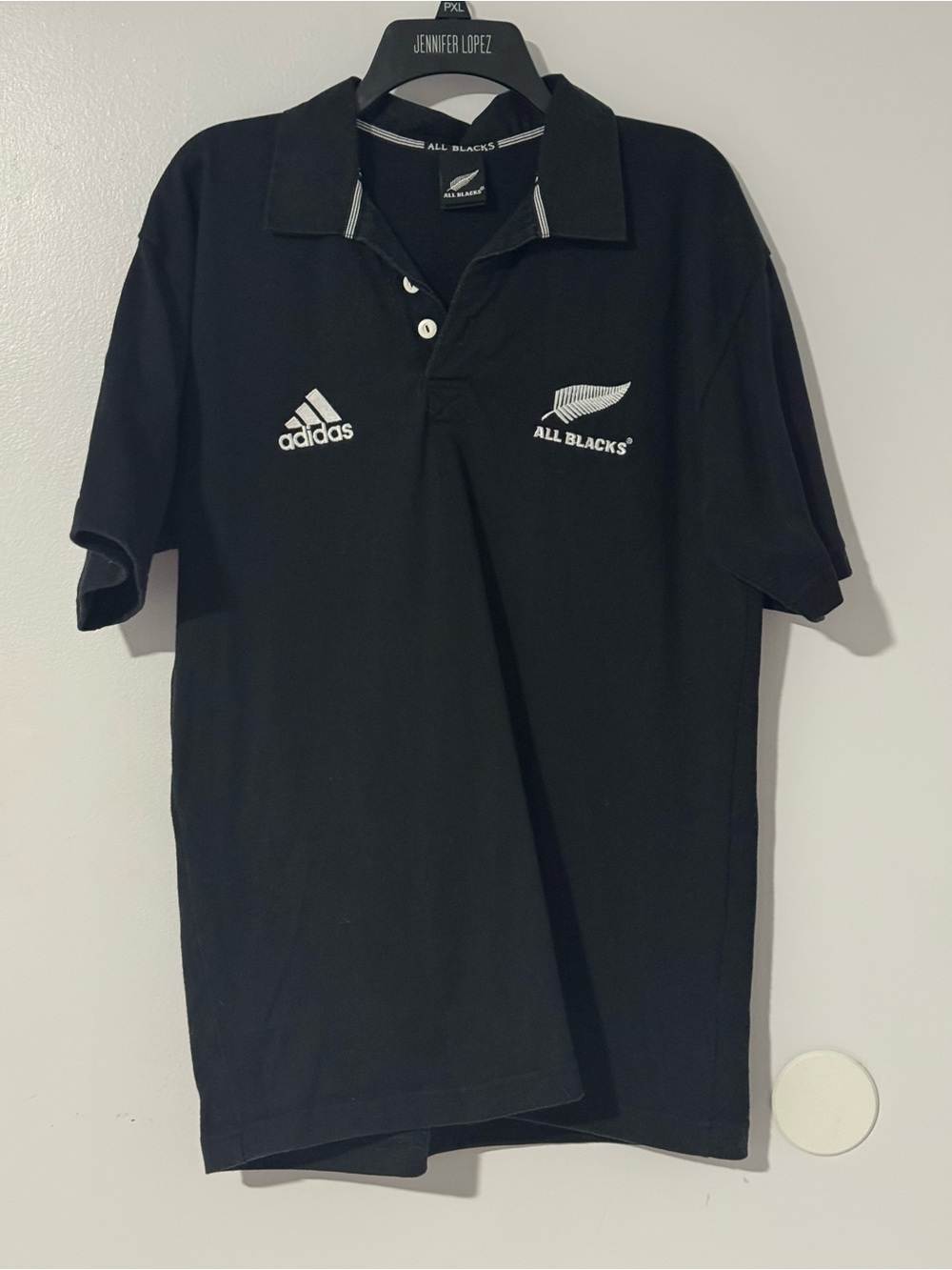 Adidas Vintage New Zealand All Blacks Rugby Polo Shirt Jersey Men’s M